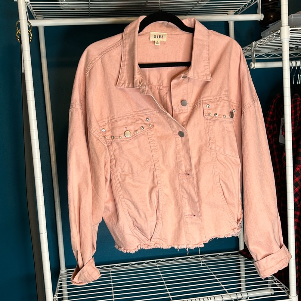 Women’s Baby Pink Jacket with rhinestones